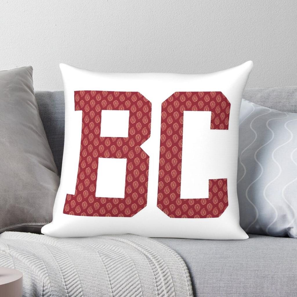 Boston College Red Bandana Square Pillowcase Polyester Linen Velvet Printed Zip Decorative Pillow Case Sofa Seater Cushion Cover