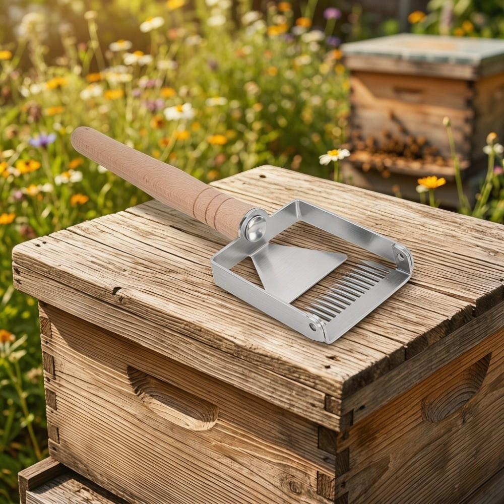Stainless Steel Honeycomb Scraper Silver Hive Scraper Tool Honey Uncapping Fork Honey Harvesting