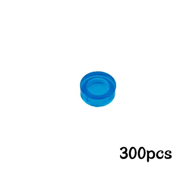 300Pcs Assemble Building Blocks Flat Tile 1x1 Round Brick 1*1 DIY Educational Tech Part fit for 98138 35380 35381 Children Toys