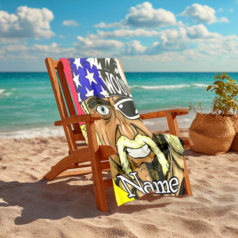 Personalized Customized Proof Beach Towel with Hulk Hogan Pattern - Soft, Absorbent,quick-drying,perfect Swimming,camping&bathing