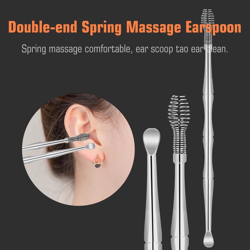 10PCS Earwax Removal Kit Ear Pick Set Earwax Remover Ear Spoon Earpick Ear Picker for Ear Massage Adult Ear Care Tools
