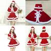 Christmas Santa Claus Adult Female Red Pleuche Dress Suit