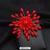Red crystal pearl snowflake brooch temperament elegant luxury atmosphere high-end corsage women's high-end coat pin