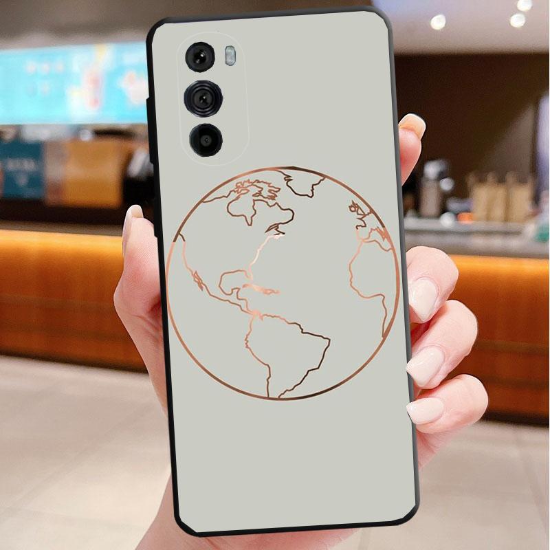 

Phone Case For Motorola Edge 50 40 Pro 60 50 40 30 Ultra Neo Fusion Moto G85 G72 G53 G54 G84 G13 G32 World Map Travel Just Go Moto G32