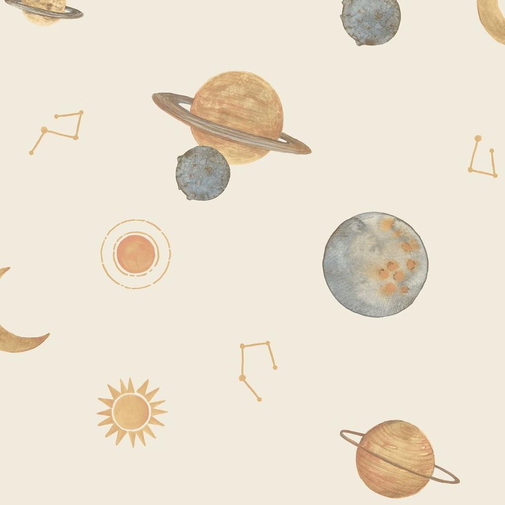 Grandeco Maury Planets Textured Wallpaper