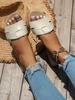 2025 Summer Women's Square Toe Cross Strap Sandals and Slippers