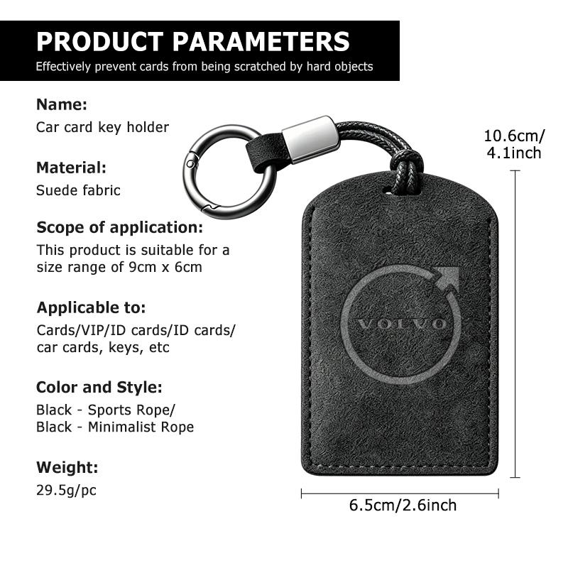 Suede Car NFC Card Key Cover Fob Case Protector Holder Shell For Volvo V60 V50 V40 S80 S60 S90 C40 XC40 V70 XC70 XC60 XC90