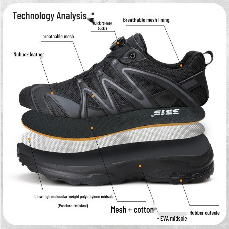 Jinhua 3515 Qiangren Lightweight Non-slip Wear-resistant Breathable Puncture-resistant Spring/Autumn Hiking & Casual Shoes