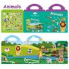 Kids Reusable Sticker Book Multiple Scenarios Cartoon DIY Puzzle Educational Cognition Learning Toys for Child Age 2-4 Gift