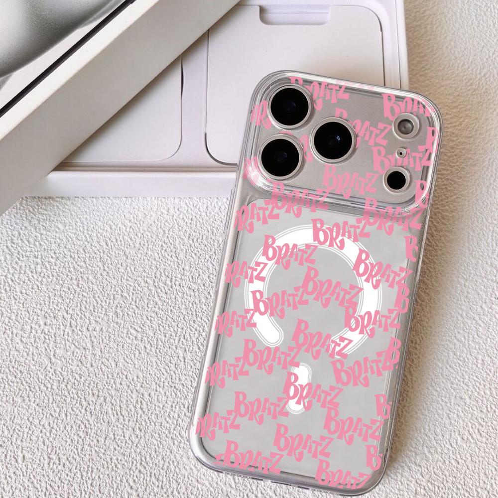 Fashion Girl B-BratzS Phone Case For iPhone 17 16 15 14 13 12 Pro Max Plus With Magnetic Crystal Clear Case Wireless Charge