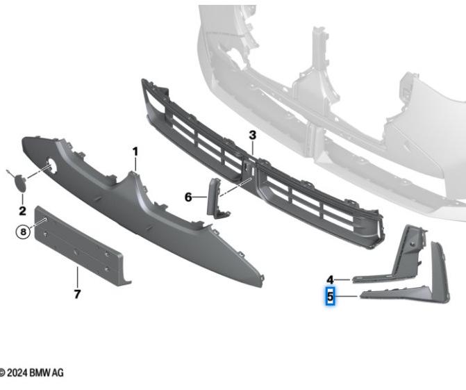 BMW X3L G48 Silver Fog Light Frame Trim Strip