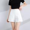 Pantaloni scurți pentru femeie cu talie înaltă Pantaloni scurți în formă de A, primăvară, vară, lejer, pantaloni scurți din șifon, cu picioare largi, damă, negru, alb