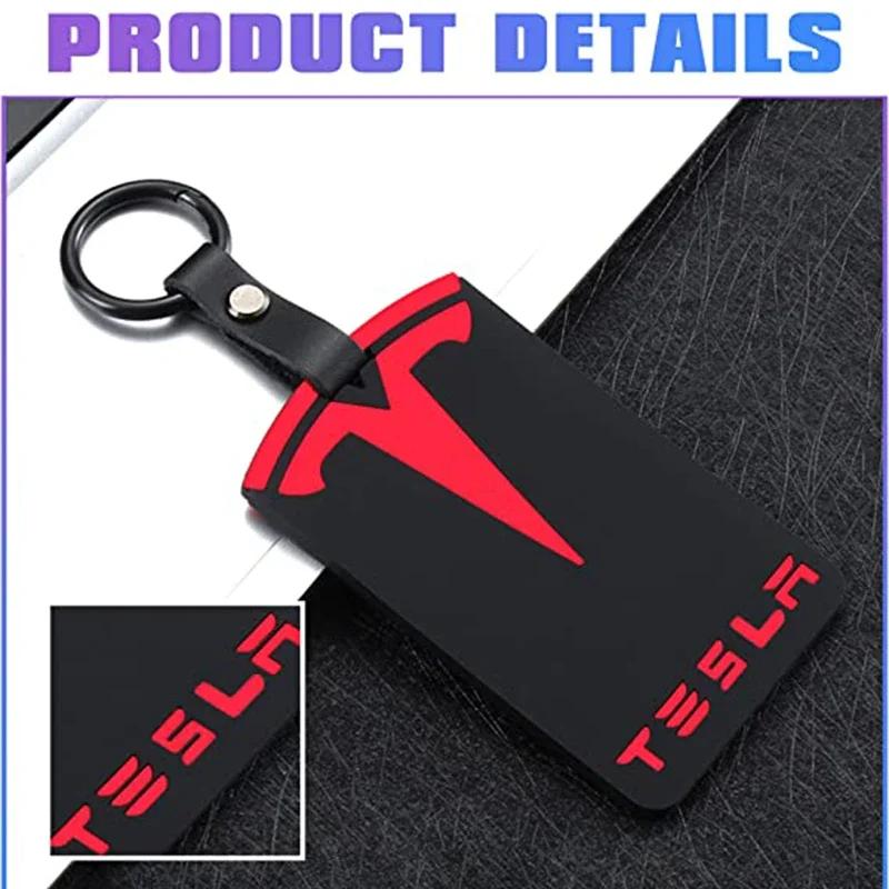 Car Sticker 2025 New Tesla 3D Design Highlight Key Card Holder Silicone Protector Cover Keychain for Tesla Model 3 Model Y Acces