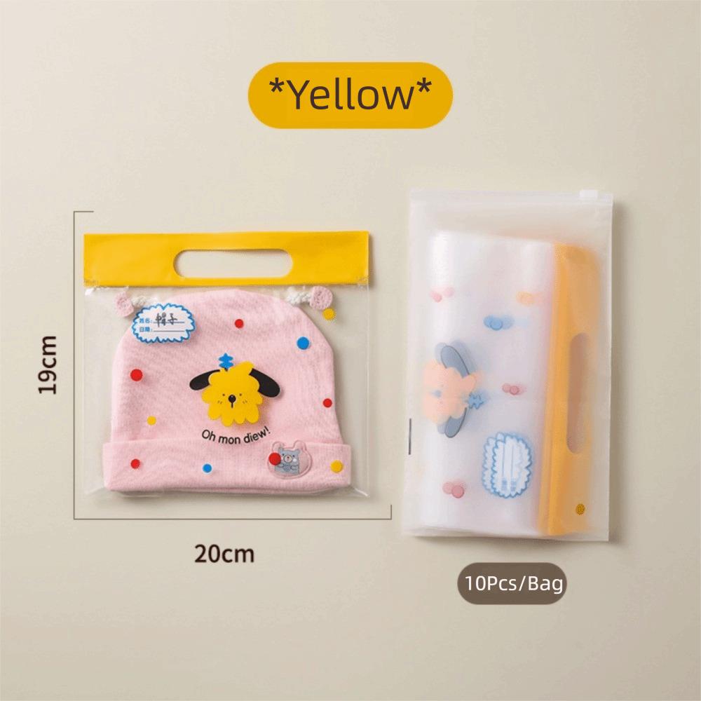 

10 шт. Прочные многоразовые пакеты с застежкой-молнией и ручкой Прозрачные пакеты для запечатывания Водонепроницаемый дорожный упаковочный пакет жёлтый