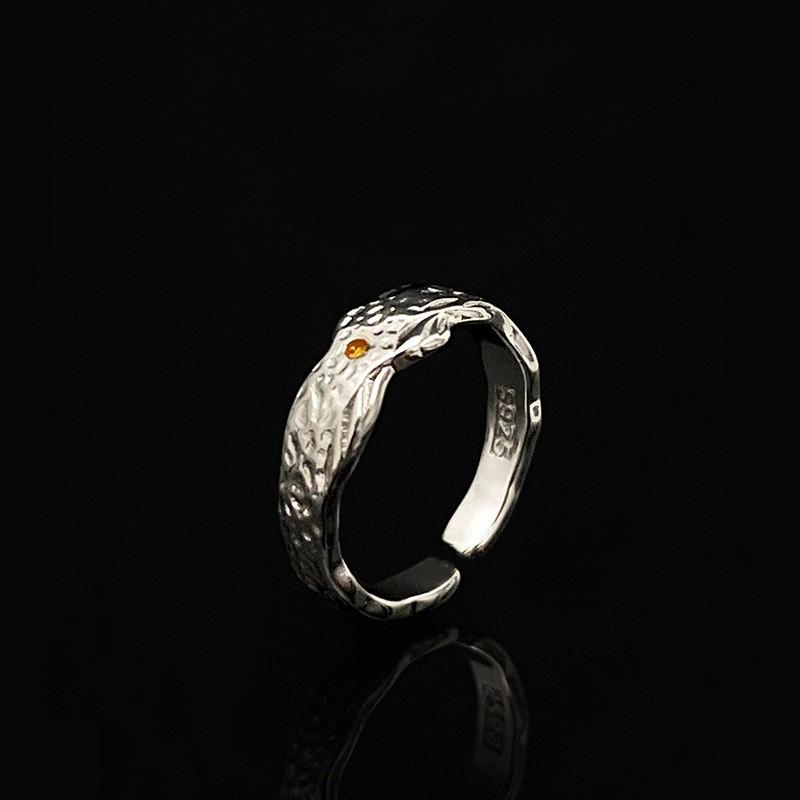 Adjustable Open Ring Men Women Geometric Mountain Silhouette Design Minimalist Vintage Statement Jewelry