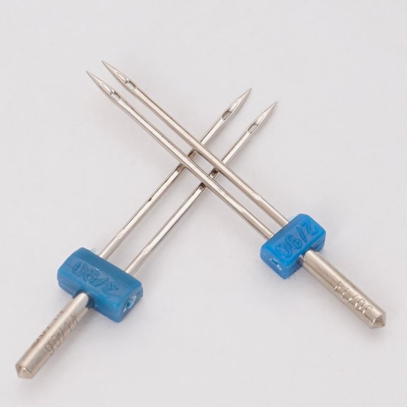 Set de picioruși presor pentru mașină de cusut dublu ac și picioruş de presare 2/90 3/90 4/90 ace duble pentru cusături decorative și piciorușe