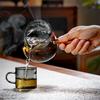 Crank Side Wooden Handle Glass Tea Dispenser Fair Cup With Removable Filter Heat Resistant Chahai Kungfu Tea Set Tea Maker