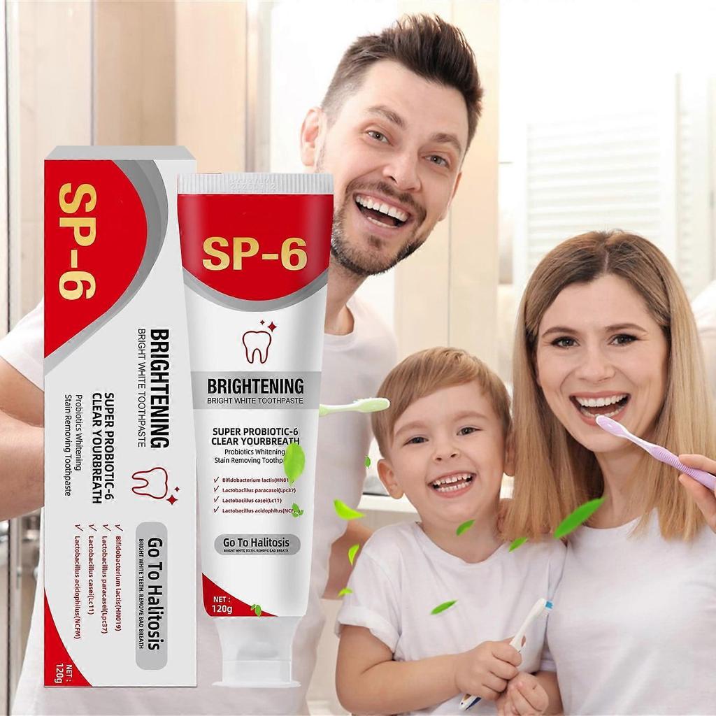 sp-6 Ultra whitening Toothpaste, 4PCS Super Probiotics Bright White Toothpaste for Stain Removing, Fresh Breath & Teeth Health (480g)