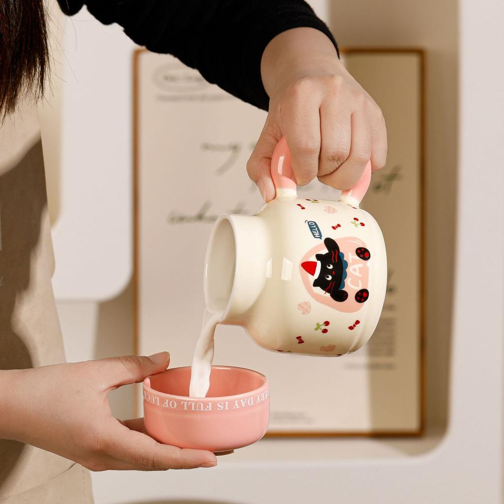 Cartoon Cute Ceramic Cup Water Cup Household Drinking Cup Breakfast Milk Cup Girls Gift Souvenir