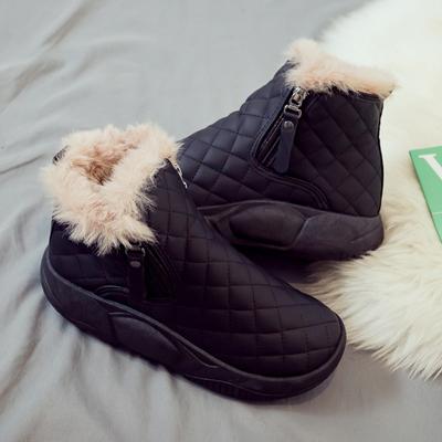 High-top Cotton Shoes Winter Velvet Thickened Warm Snow Boots Women's Versatile New Cotton Boots Large Cotton Women's Shoes Winter