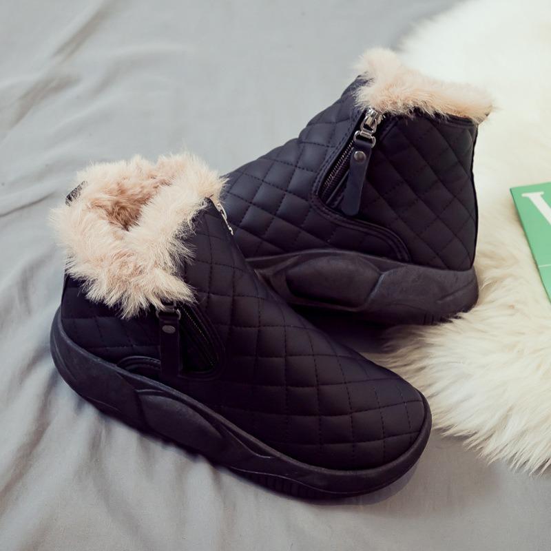 High-top Cotton Shoes Winter Velvet Thickened Warm Snow Boots Women's Versatile New Cotton Boots Large Cotton Women's Shoes Winter