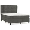 Lit avec sommier et matelas - Maison Exclusive - 140x200cm - Velours gris foncé - Tête de lit réglable