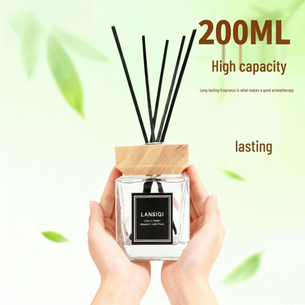 200ML Flameless Aroma Diffuser with Wooden Lid for Home, Hotel, or Living Room - Long-Lasting Essential Oil Fragrance