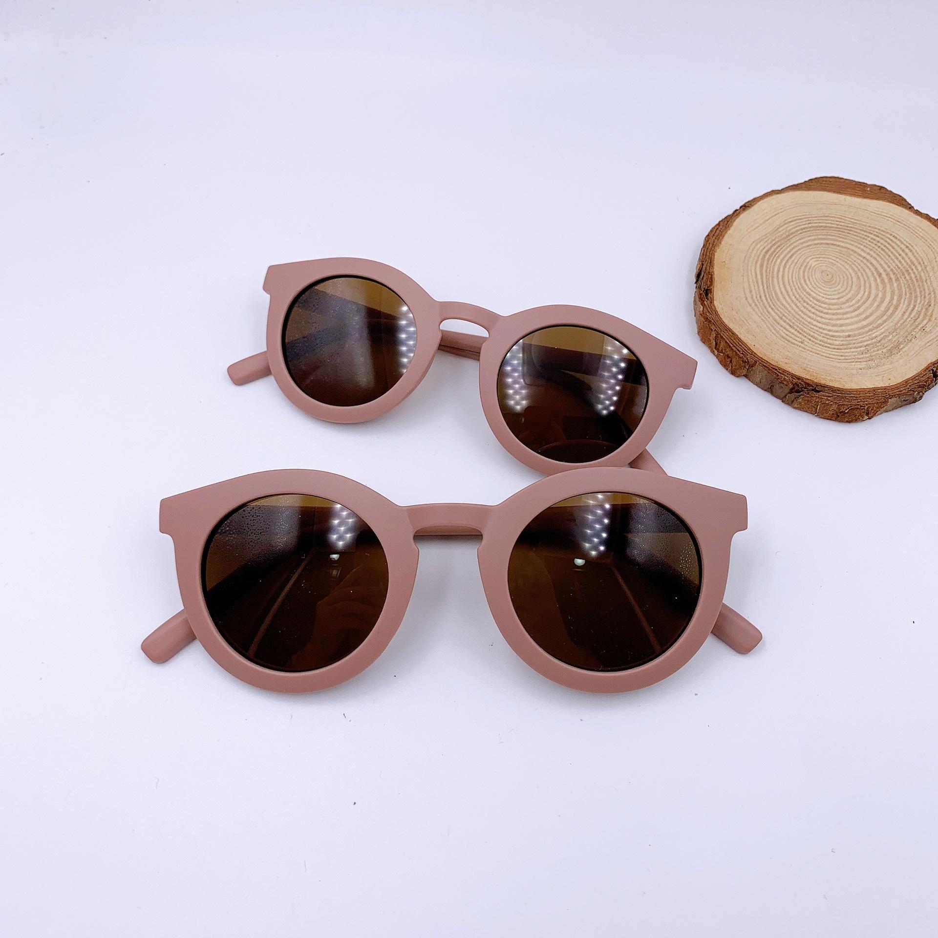 

Parent-Child Fashion Matte Frame Versatile Retro Street Shot Glasses Children S Big Face Round Adult Sunglasses Sunglasses Children