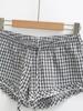 Spring 26 Plaid Lace-Up Shorts: Slim-Fit, College Style, Leg-Lengthening with Drawstring