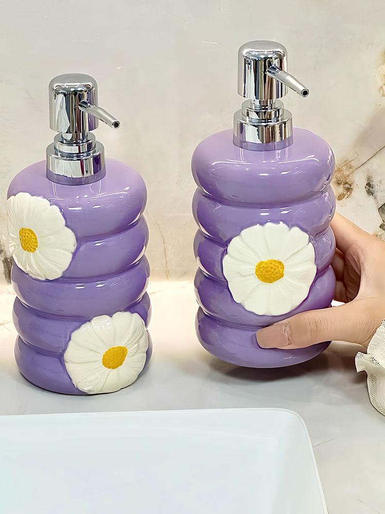 410ml creative daisy lotion separately bottled household toilet bathroom press type shower gel hand sanitizer bottle ceramic