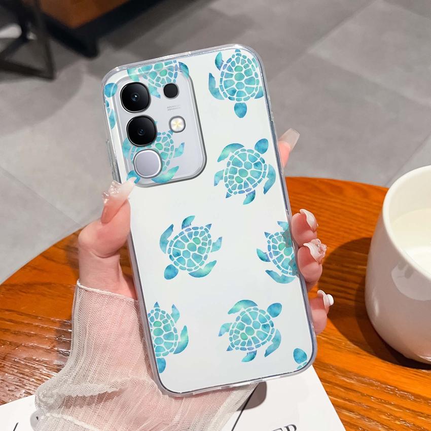 Dla Vivo Y29 Y29s Y28 Y27 Y22 Y21a Y21e Y20a Y20i Przezroczyste Etui na Telefon TPU Tajemniczy Orientalny Wzór Smoka Miękkie Silikonowe Antypoślizgowe Etui Dla Vivo Shell
