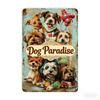 Tin Sign Dog Paradise Vintage Metal Plaque Cute Puppy Cartoon Art Wall Decor for Home Bar Garage Retro Metal Poster   Indoor Out