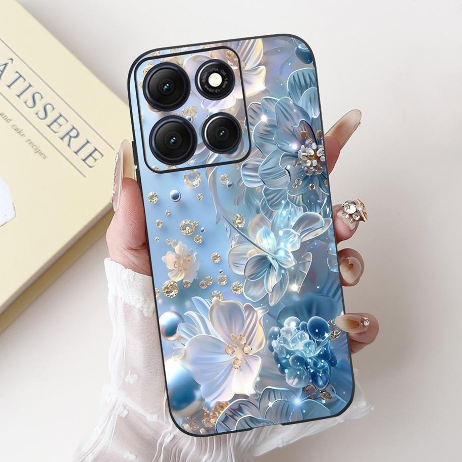 For Motorola Moto G86 Power Case Popular Flower Space Soft Black Silicone TPU Funda For Moto G86 Power 2025 Bumper G86Power Case