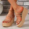 Fashion Women's Sandals Fashion Chunky Wedges Slippers Women Platform Sandals Shoes for Woman Summer High Heels Sandles Sandalias Mujer