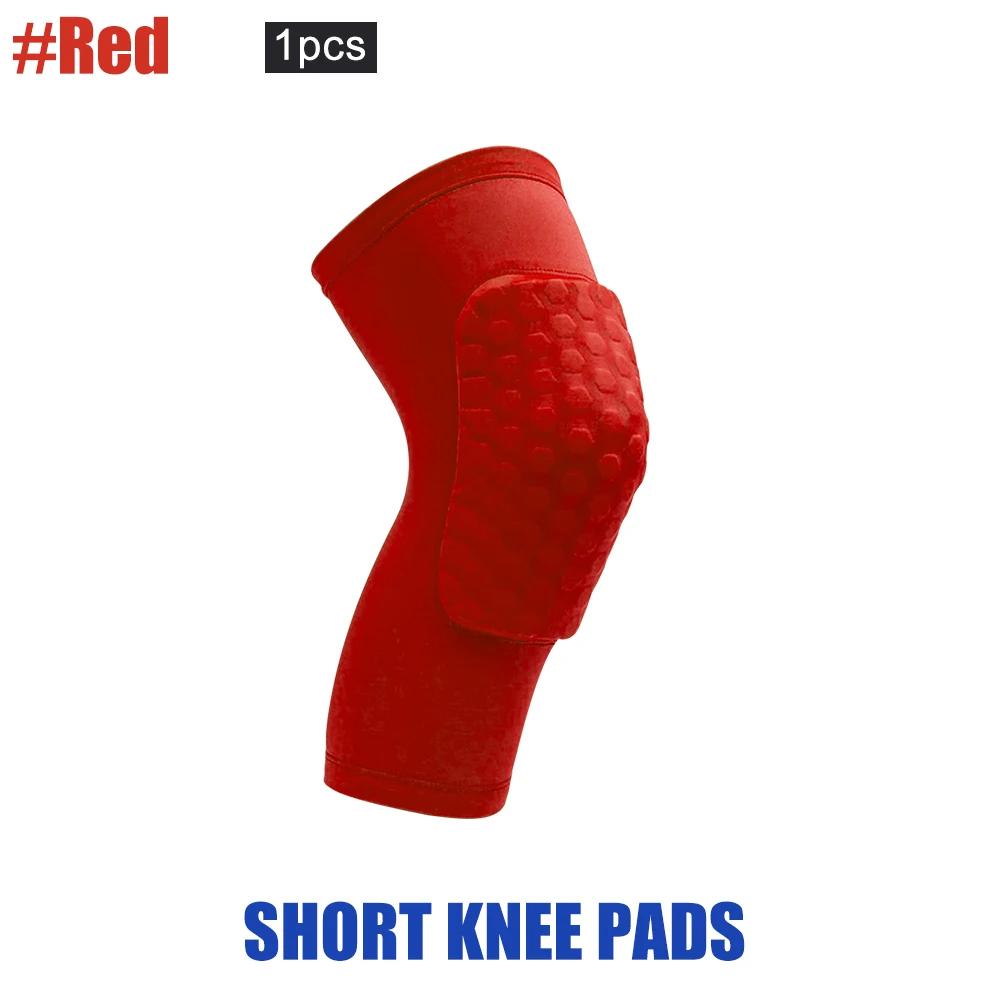 1/2Pcs Knee Support Brace Pads, Breathable Short Shockproof Honeycomb Football Volleyball Compression Kneepad Protector Gear