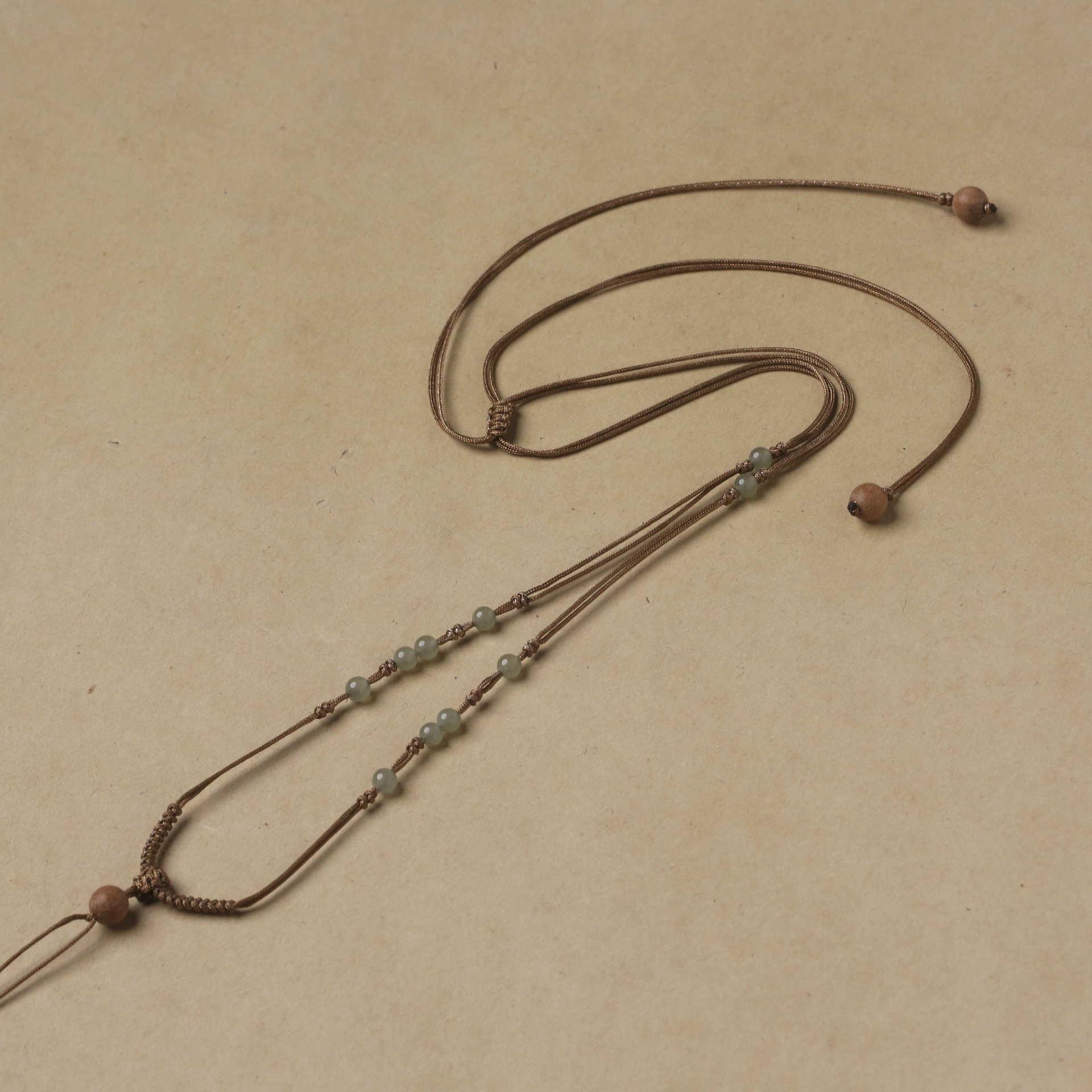 

Exquisite Handwoven Hetian Jade Fashion Lanyard 6mm