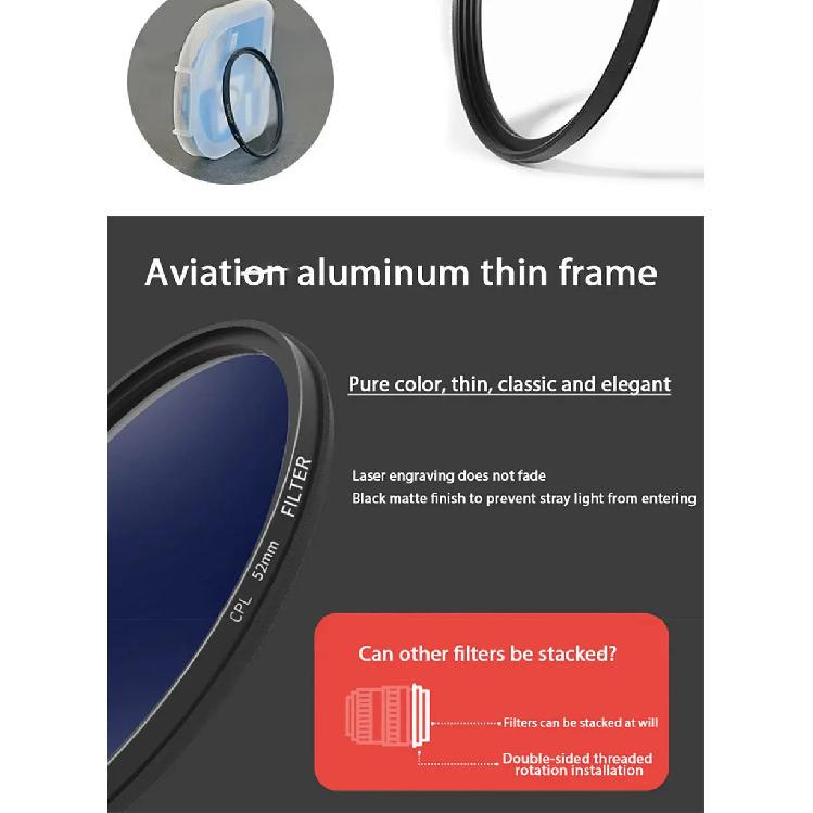 ERIKOLE Universal HD UV Lens Filter - 37 40.5 43 46 49 52 55 58 62 67 72 77 82 mm for DSLR SLR Camera UV Protector Filter