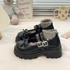 Platform bow small leather shoes women's spring and summer 2025 new retro Japanese jk British Mary Jane single shoes