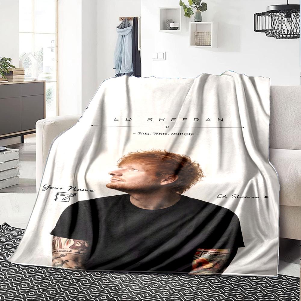 Sheeran Personalized Text Blanket Multi-purpose Customizable Blanket Soft Warm Cozy Great for Nap Picnics Bed Chair Ideal for All Seasons