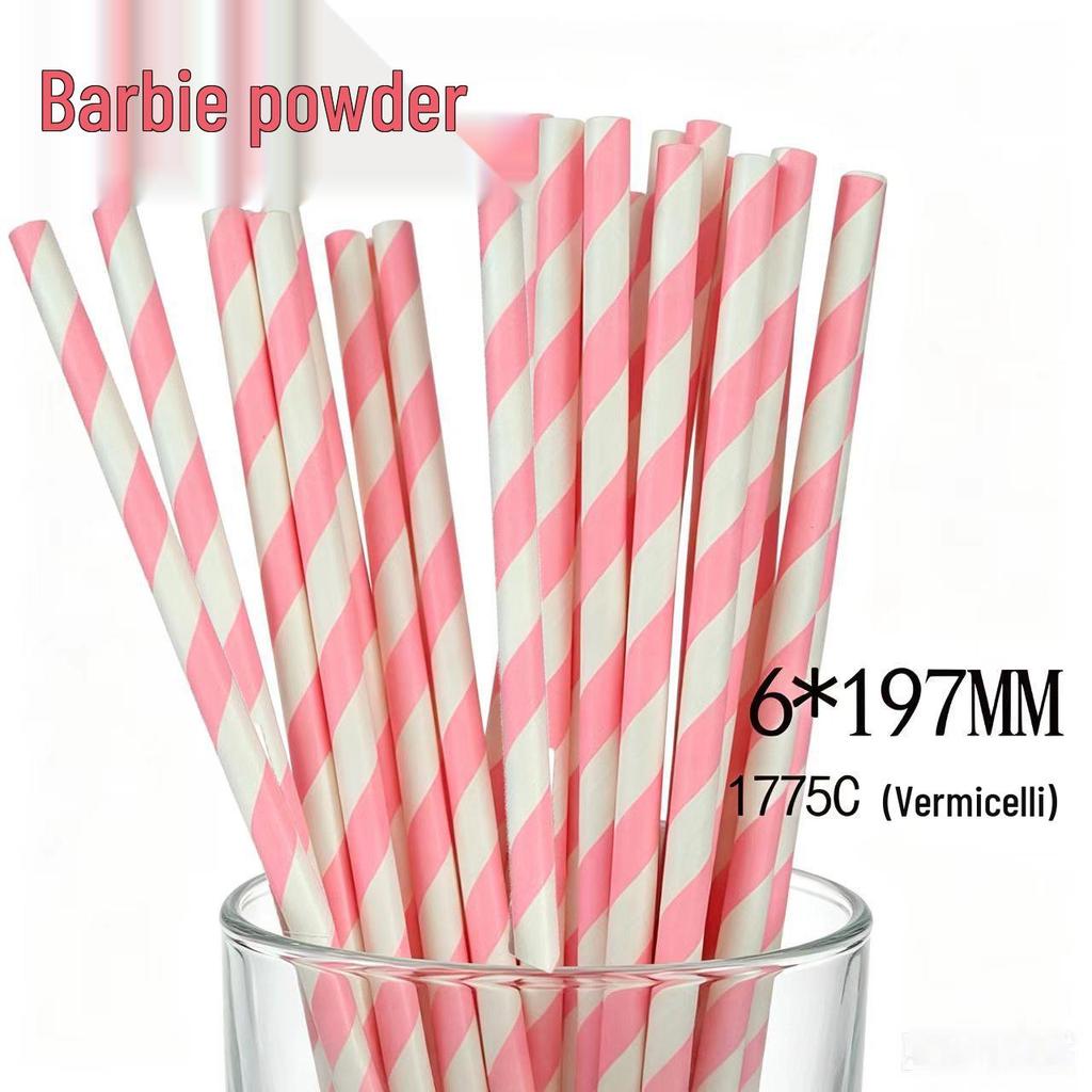 Individually Wrapped Biodegradable Striped Paper Straws