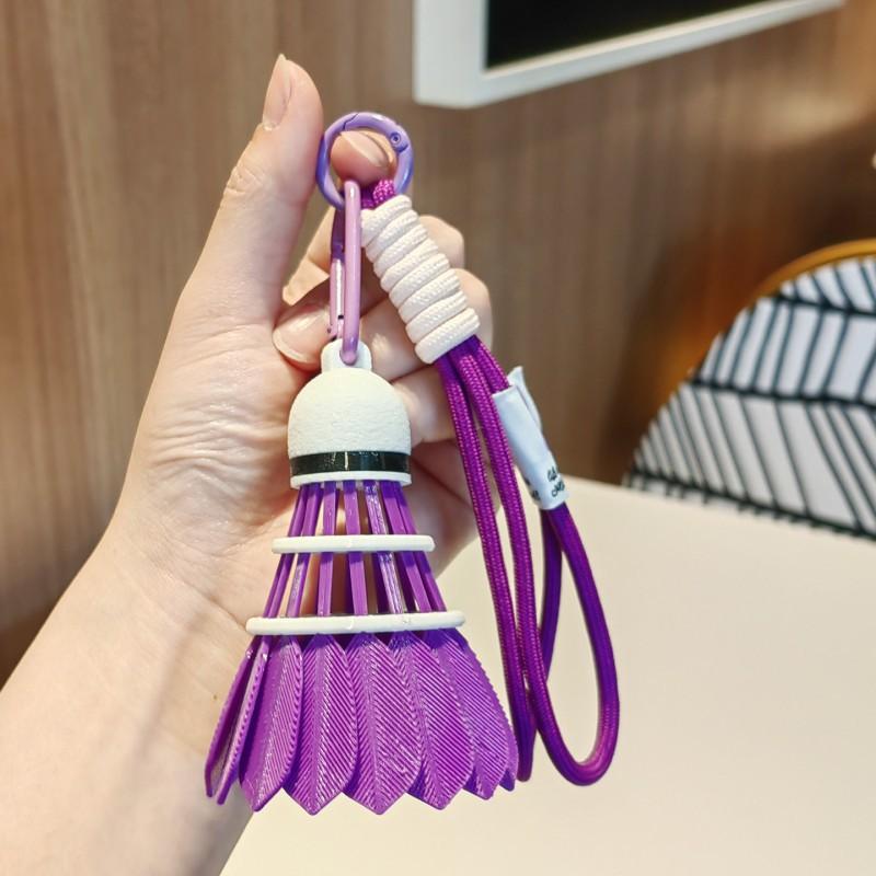 Rainbow Badminton Pendant Creative Sports Backpack Decoration Advanced Key Chain High-value Gift