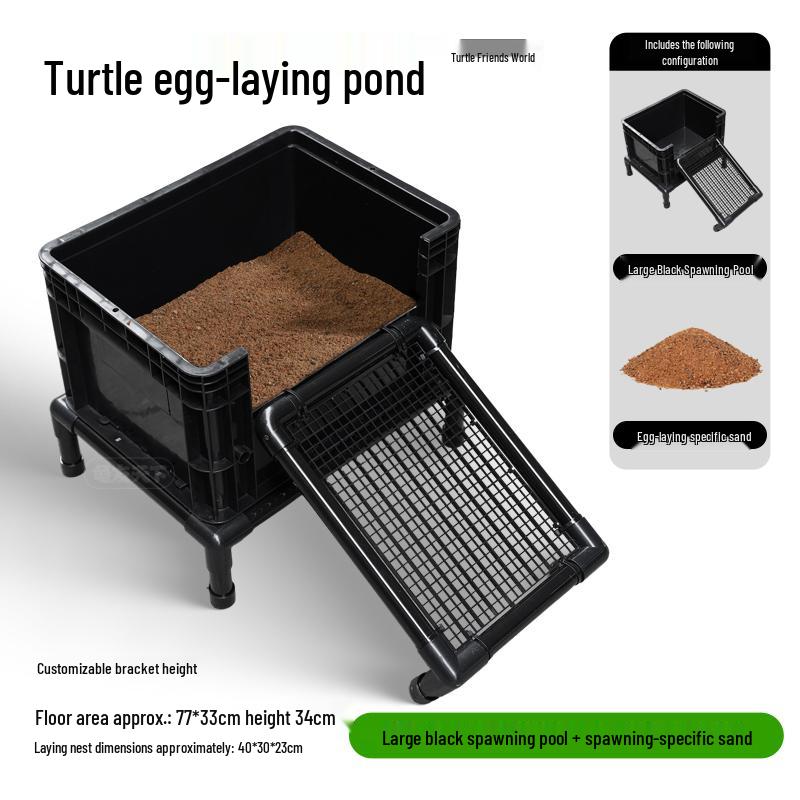 Turtle Egg-Laying Pond & Incubation Box with Basking Platform and Sand Pool