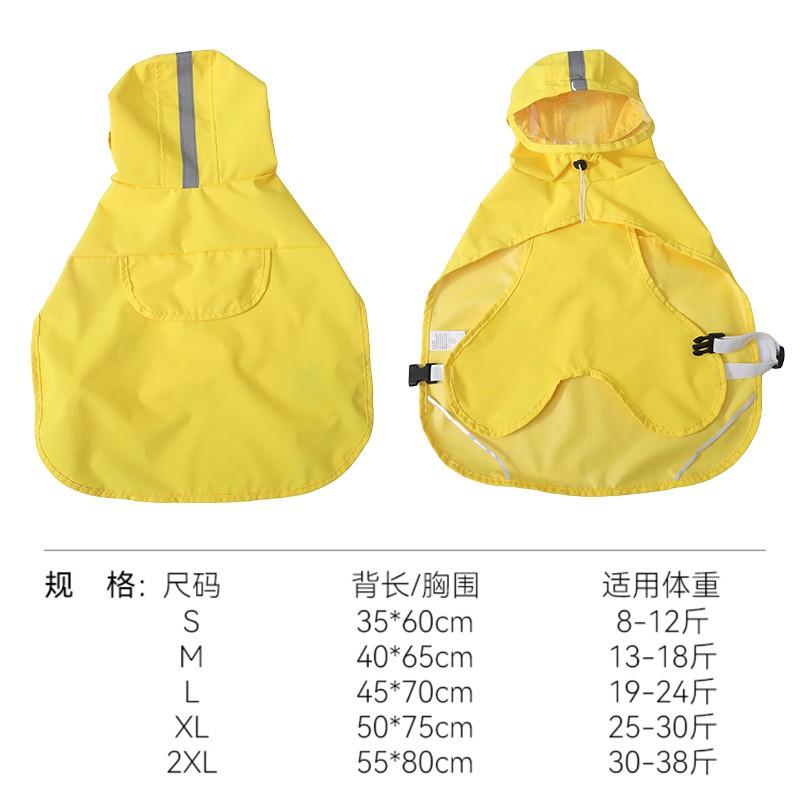 Dog Raincoat Hooded Cape With Reflective Trim Small Medium Breeds Teddy Bichon Pomeranian Outdoor Walk