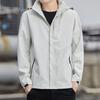 Jacket men's spring and autumn thin Korean style trendy men's casual jacket men's hooded business solid color jacket top