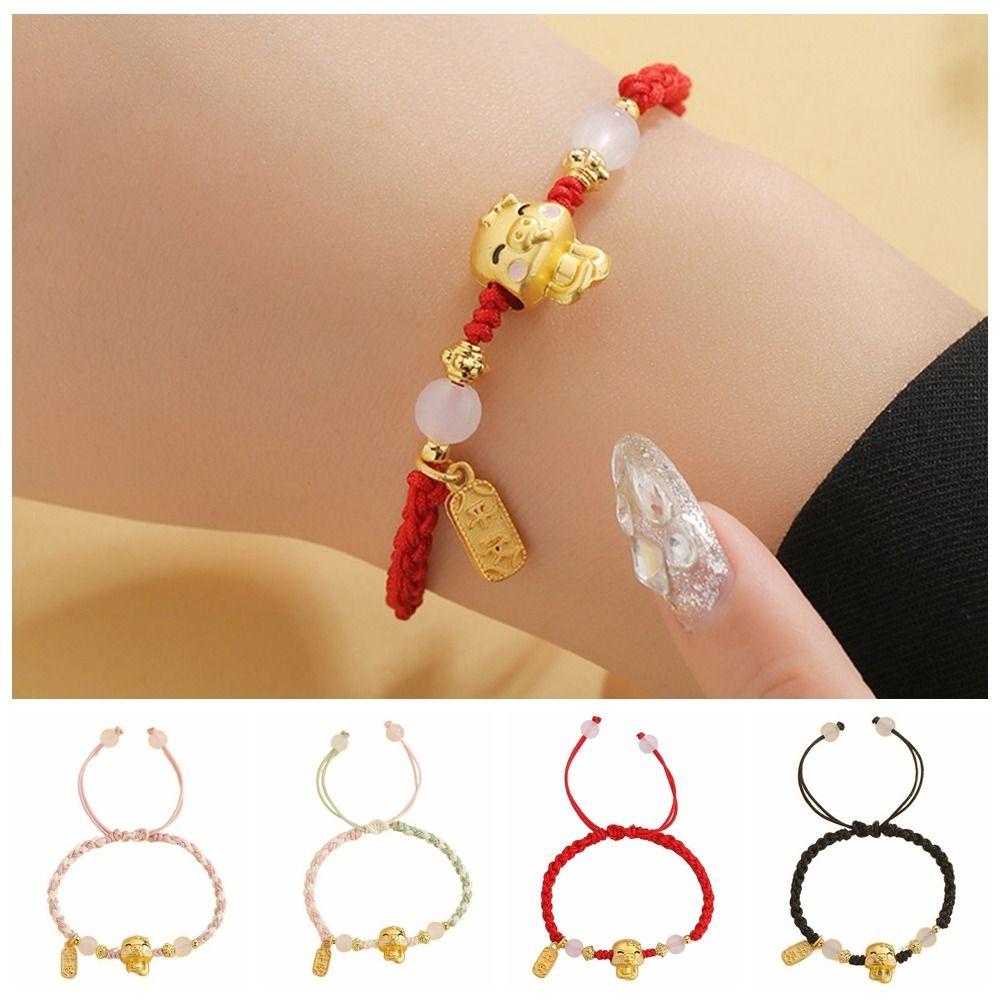 Cartoon Snake Animal Bracelet Chinese Style Braided Hand Rope Fashion Snake Year Bracelet  New Year