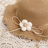 2PCS New Summer Cute Baby Girl Straw Hat Solid Color Lace RuffleKids Fisherman Outdoor Beach Caps SunshadeWide Brim Bucket Hats