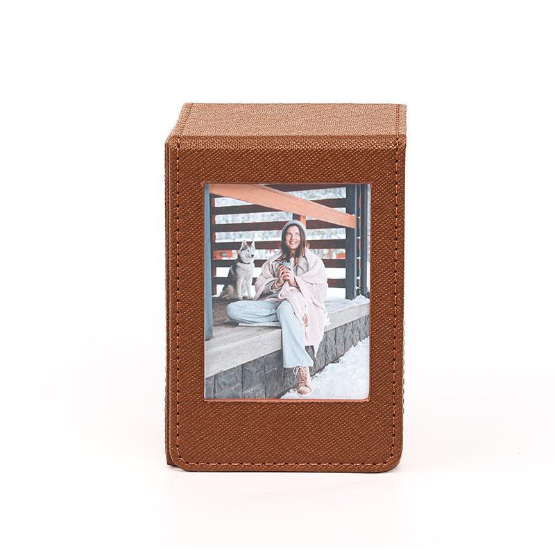 

1PC Instant Multi-Functional Capacity All-in-One Photo 3-inch Box Portable Large Elegant Storage Vintage 9.5x6.5x5.6cm коричневый