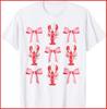 Pink Bow Cute Coquette Crawfish Clean Girl Aesthetic White Cotton T-Shirt Unisex T-Shirt