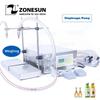 ZS-DP622W Máquina Semi Automática de Pesagem e Enchimento de Desinfetante para Mãos, Perfume, Shampoo com Bicos Duplos para Enchimento de Garrafas de Água