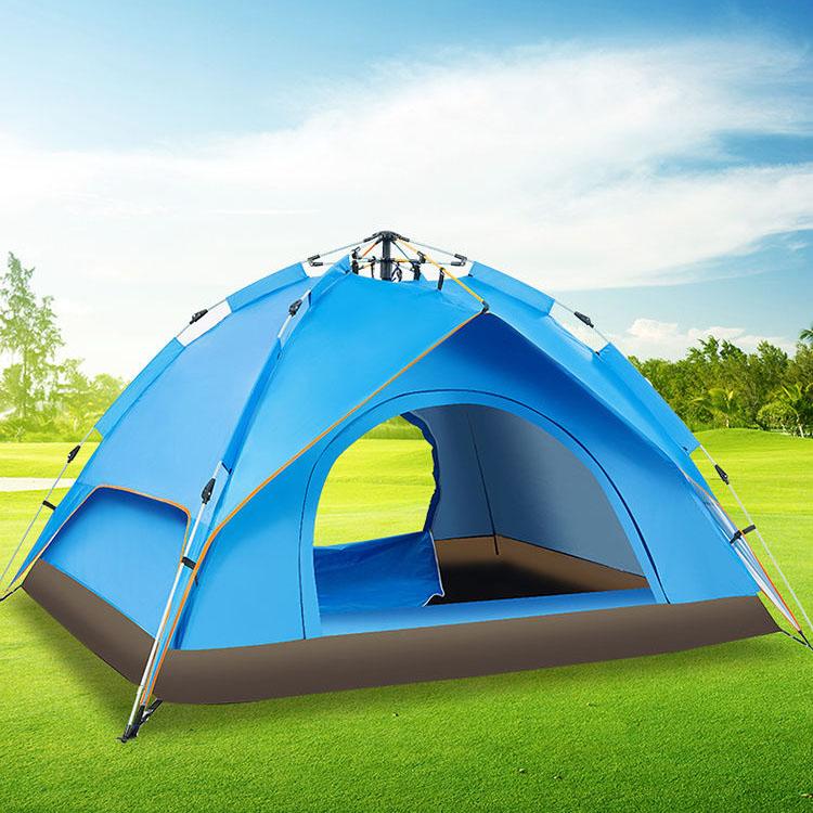 Cort de camping în aer liber, cu viteză automată, cort cu spațiu mare, rezistent la ploaie, pentru 2-3 persoane